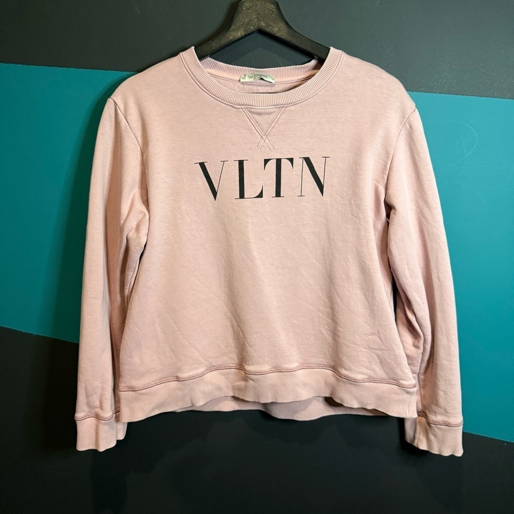 Valentino Blush VLTN Logo Sweatshirt size small